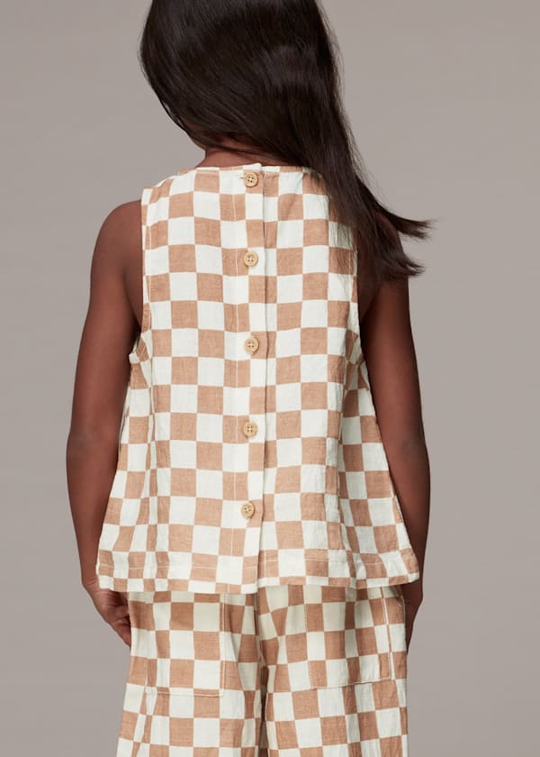 Multicolour Checkerboard Domino Blouse