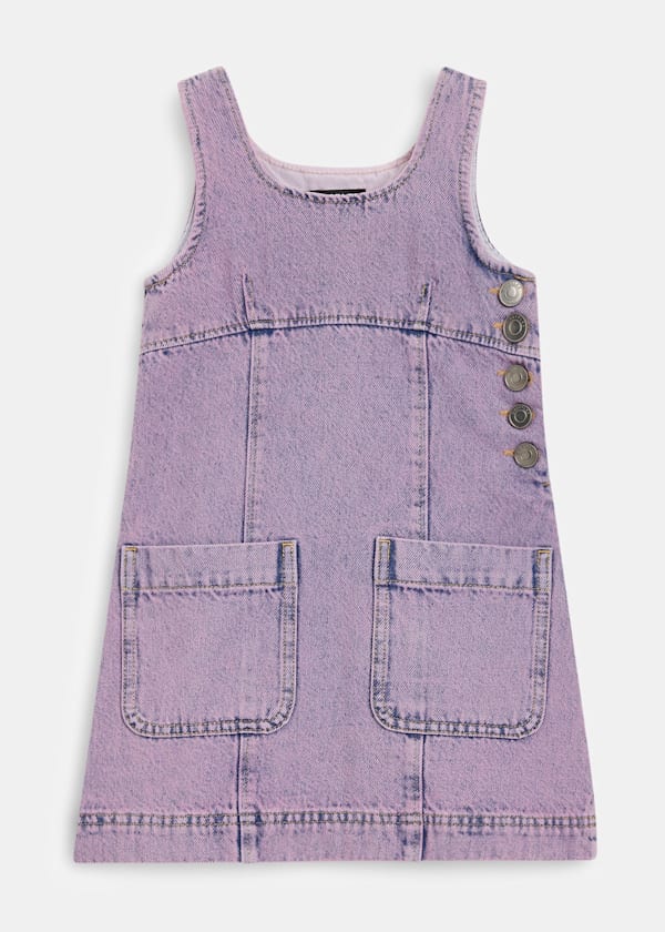 Acid Wash Pinafore Dress