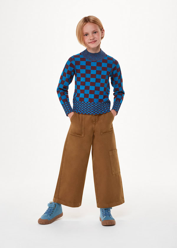 Beige Wide Leg Cargo Trouser