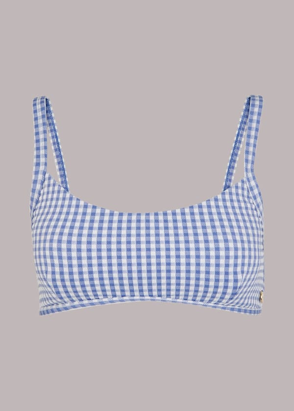 Gingham Texture Bikini Top