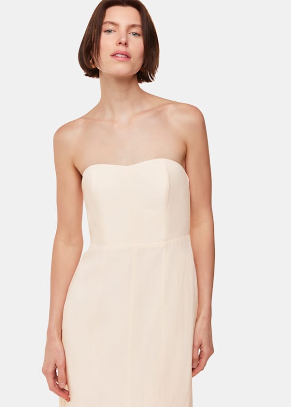 Bandeau Linen Blend Dress Outfit