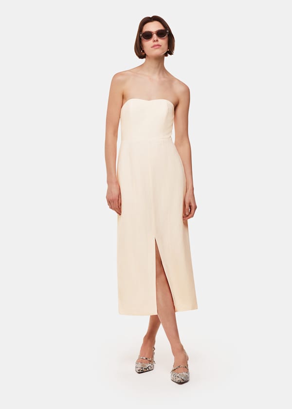 Bandeau Linen Blend Dress Outfit