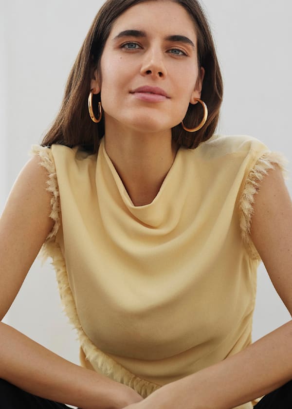 Toril Textured Trim Detail Top Outfit