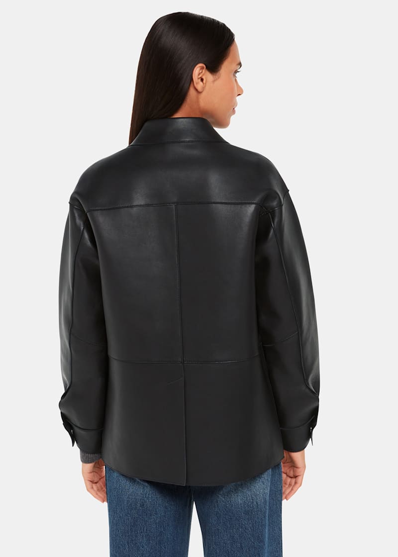 Black Clean Bonded Leather Jacket WHISTLES Whistles UK