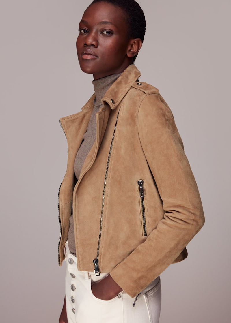 All saints suede leather jacket top