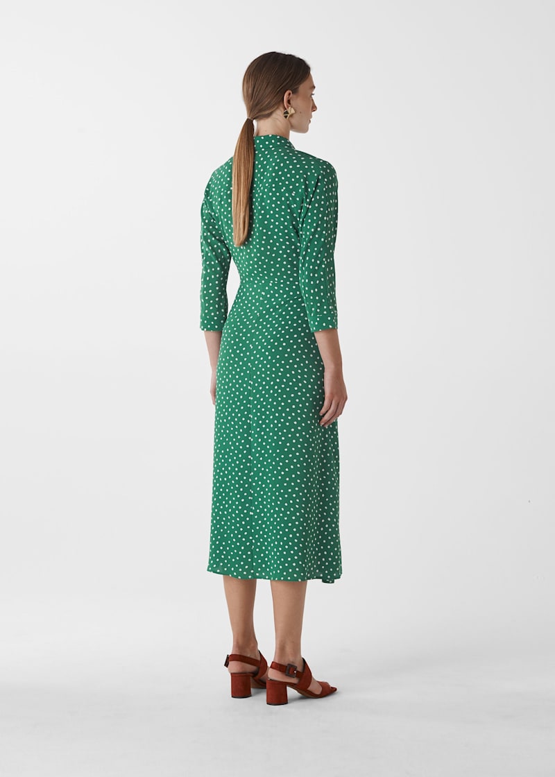 Green Multi Abstract Spot Selma Tie Dress WHISTLES
