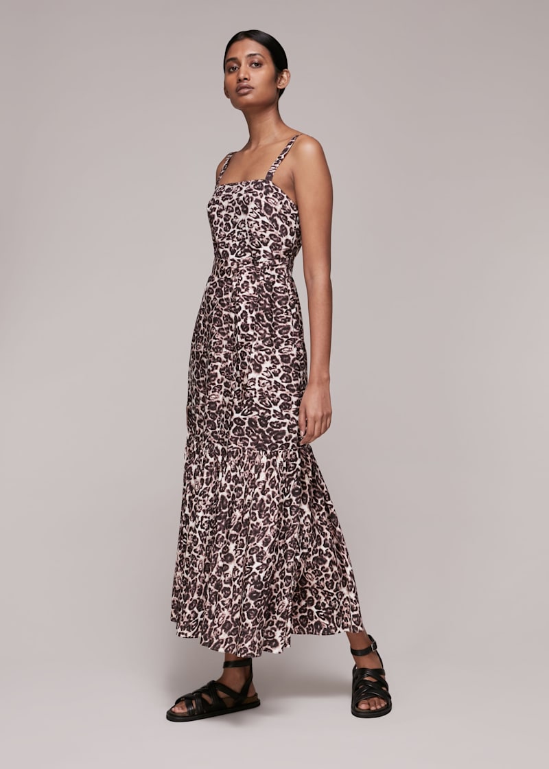 Leopard silk dress hot sale