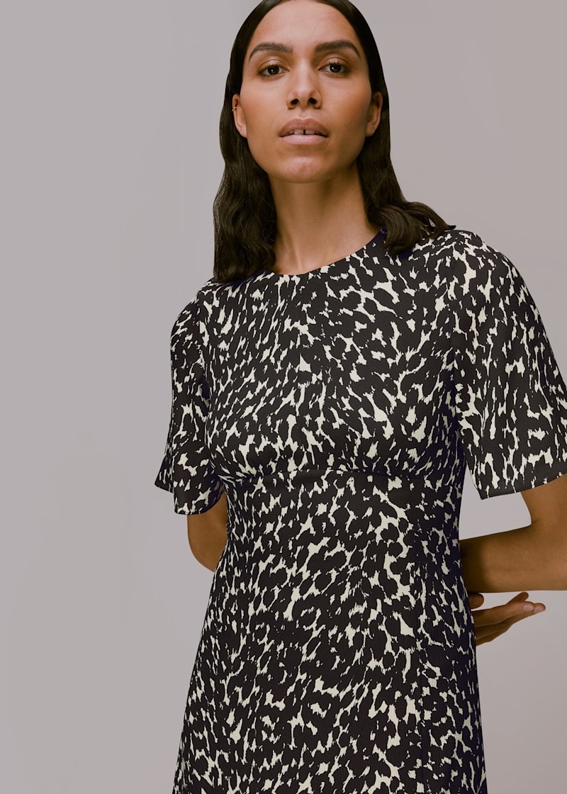 Black/Multi Sahara Cat Alana Dress | WHISTLES | Whistles UK