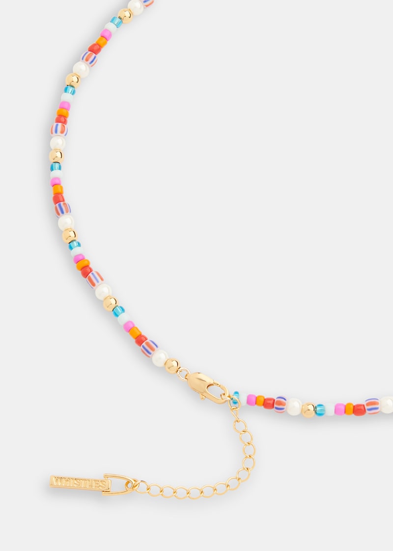 Pink/Multi Beaded Necklace | WHISTLES | Whistles UK